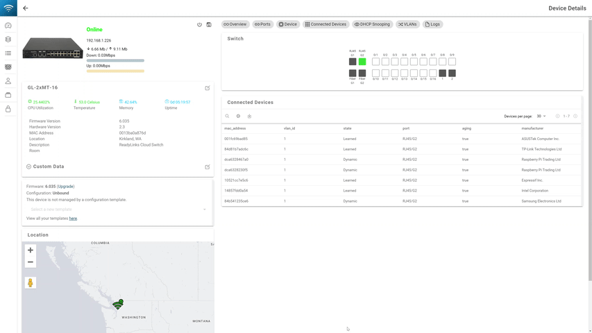 Binding a configuration template to a device in ReadyView