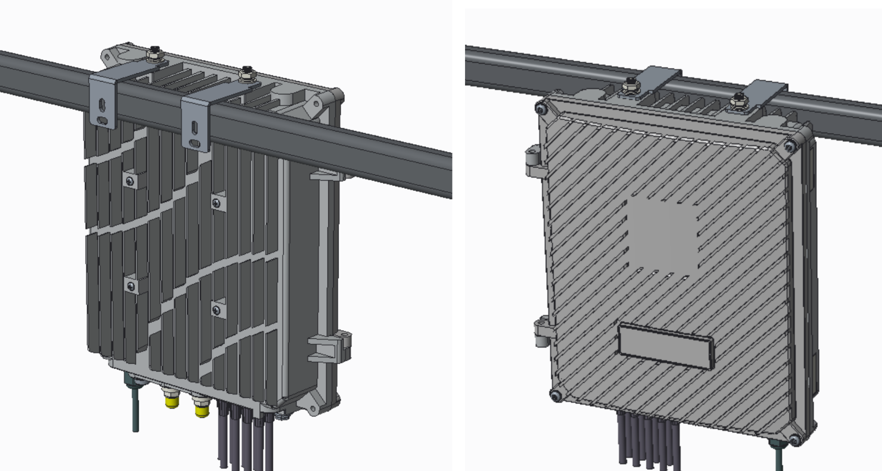 GLxH switch hung on the internal crossbar of a pedestal