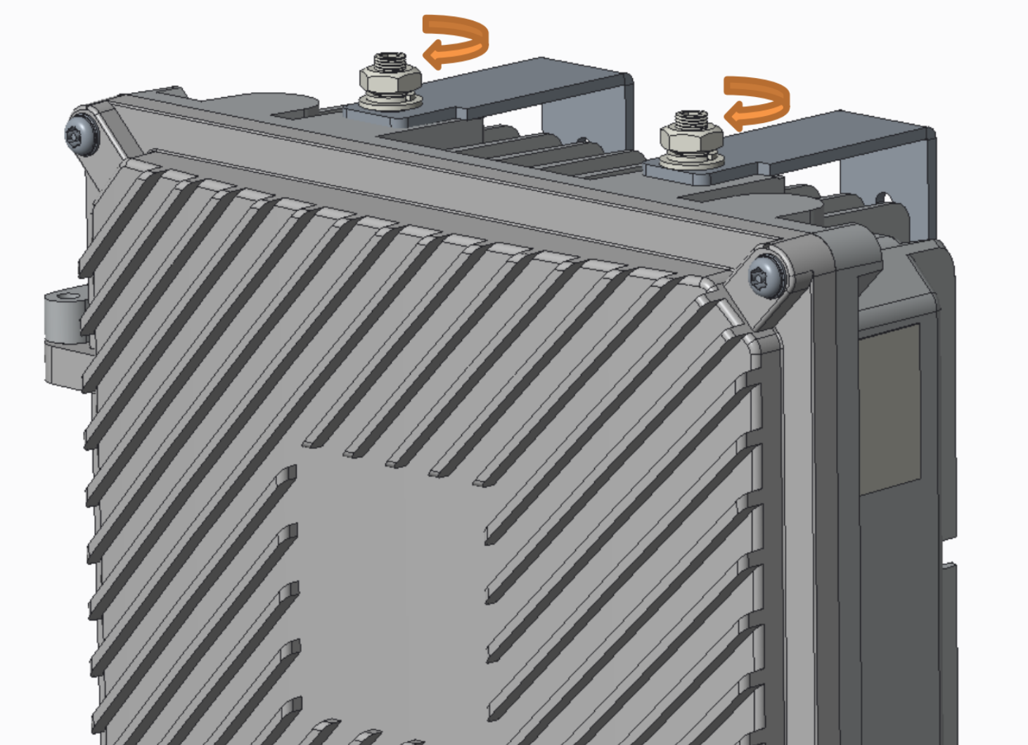 GLxH switch with metal wings installed for pedestal mounting